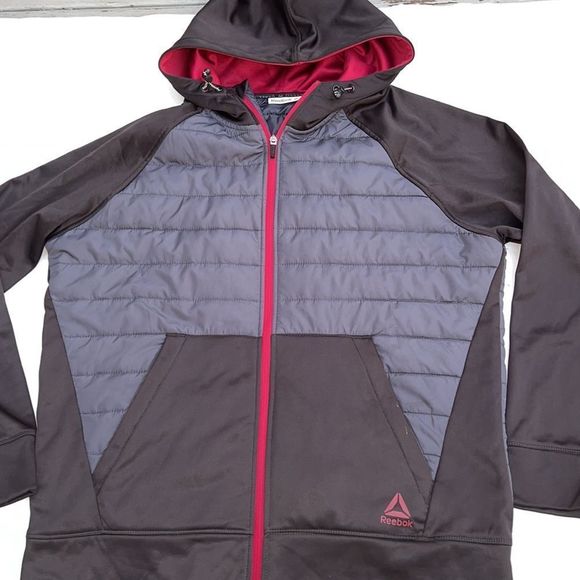Reebok men’s black hooded coat size Large - Picture 2 of 6
